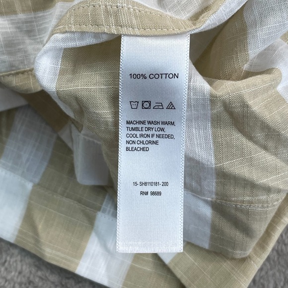 Todd Snyder Summerweight Camp Shirt Men Medium Khaki Striped Loop Collar NWT - Picture 8 of 8